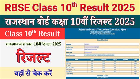 rbse result 2022 class 10.